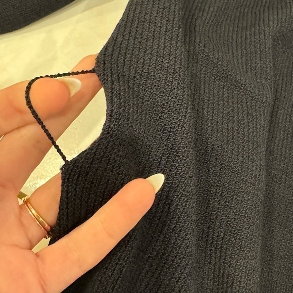 ST. JOHN COLLECTION Navy Blue Cream Stitch Cardigan Jacket - Picture 7 of 7